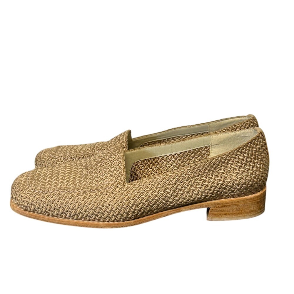 Stuart Weitzman Woven Tan Loafers Vintage Women's Size‎ 8